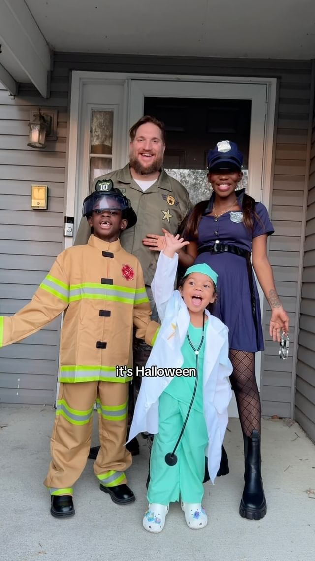 Instagram post by @theewilsons for Party City. Caption reads: “ITS HALLOWEEN!”…me and the family are so excited....