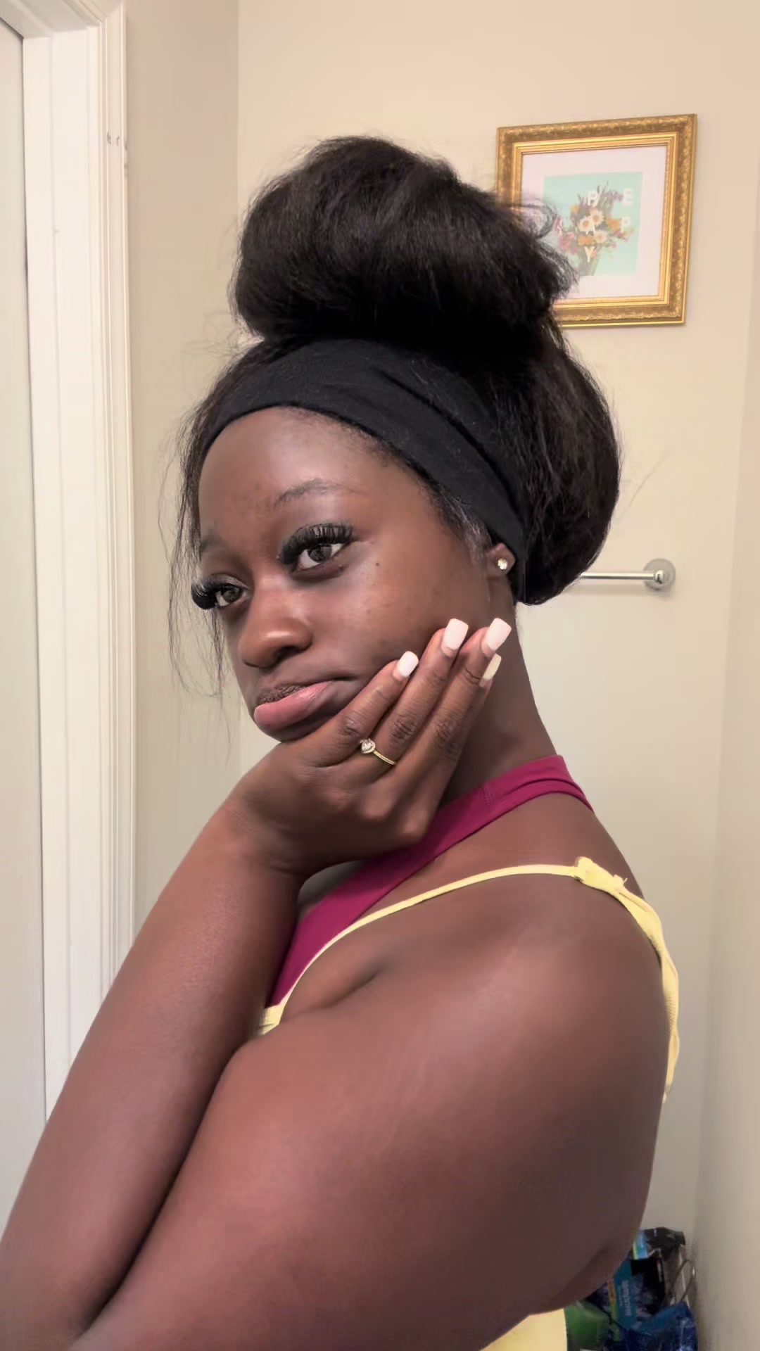 TikTok post by @chatyahb for Nadula. Caption reads: [...] tell this wig from my real hair 🧐😋....