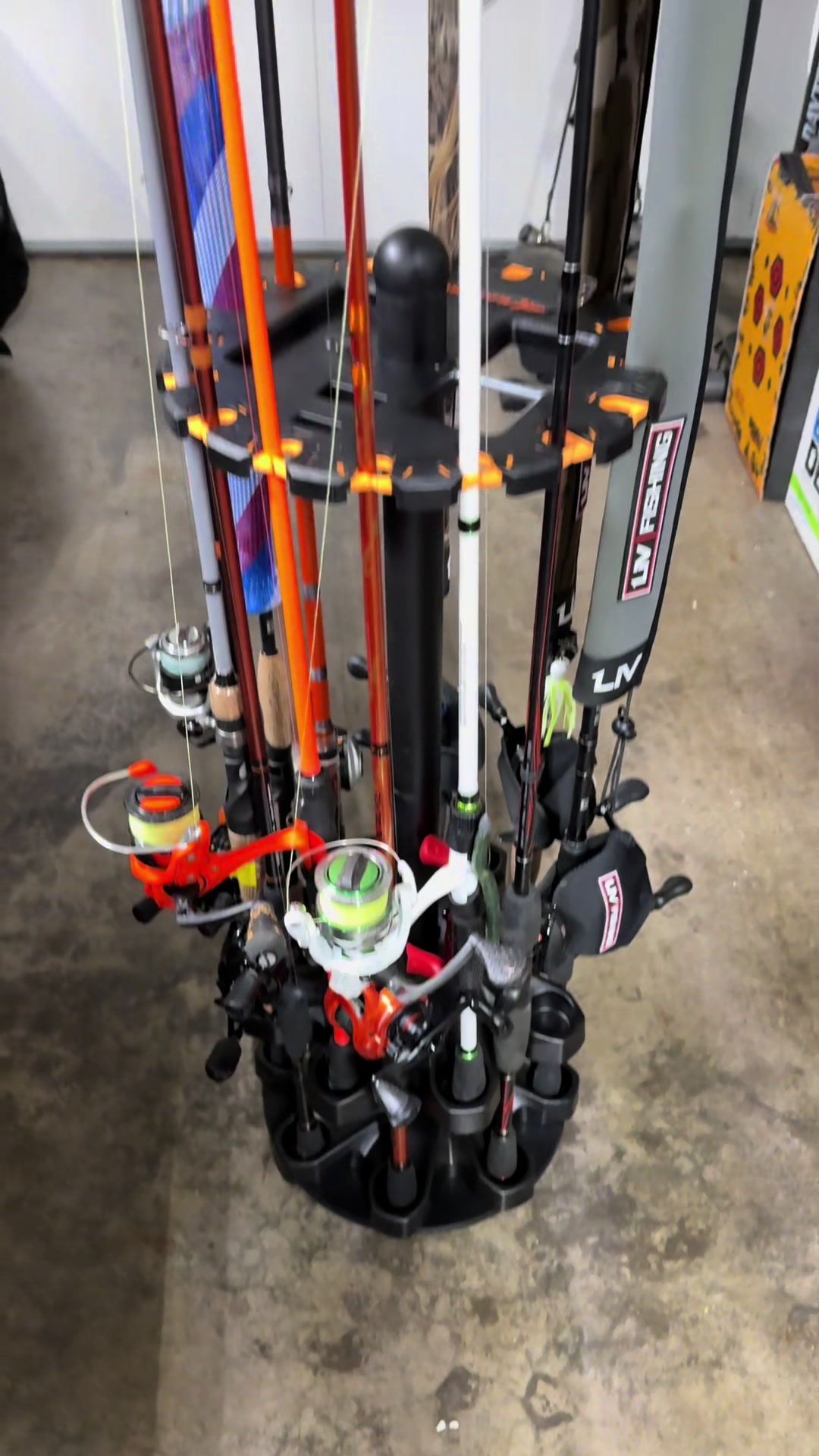 TikTok post by @geoffpratt for KastKing. Caption reads: @KastKingUSA 16 rod holder with rotating base.....