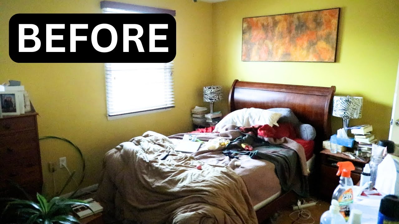 YouTube post by @ThriftDiving for Beyond Paint. Caption reads: BEFORE & AFTER: Green and Pink Cozy Bedroom....
