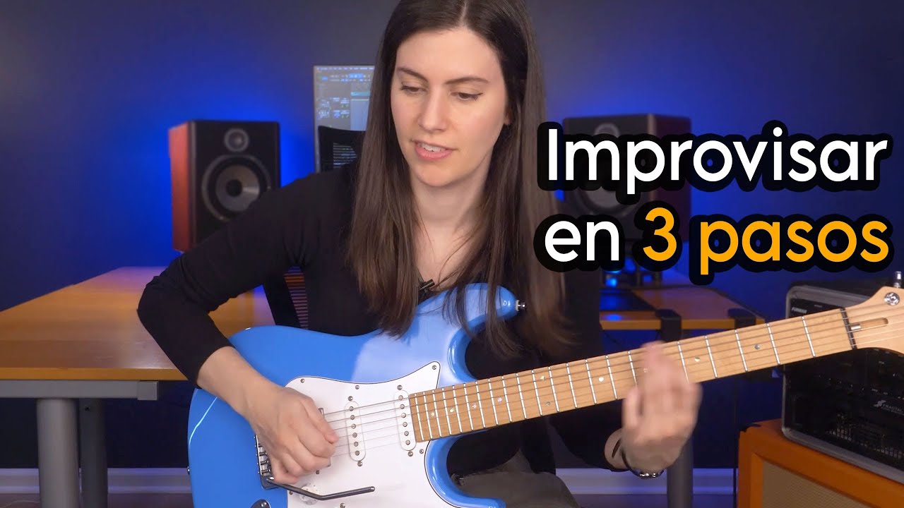 YouTube post by @MaruMartinezGuitar for Thinkific. Caption reads: Cómo improvisar para principiantes.