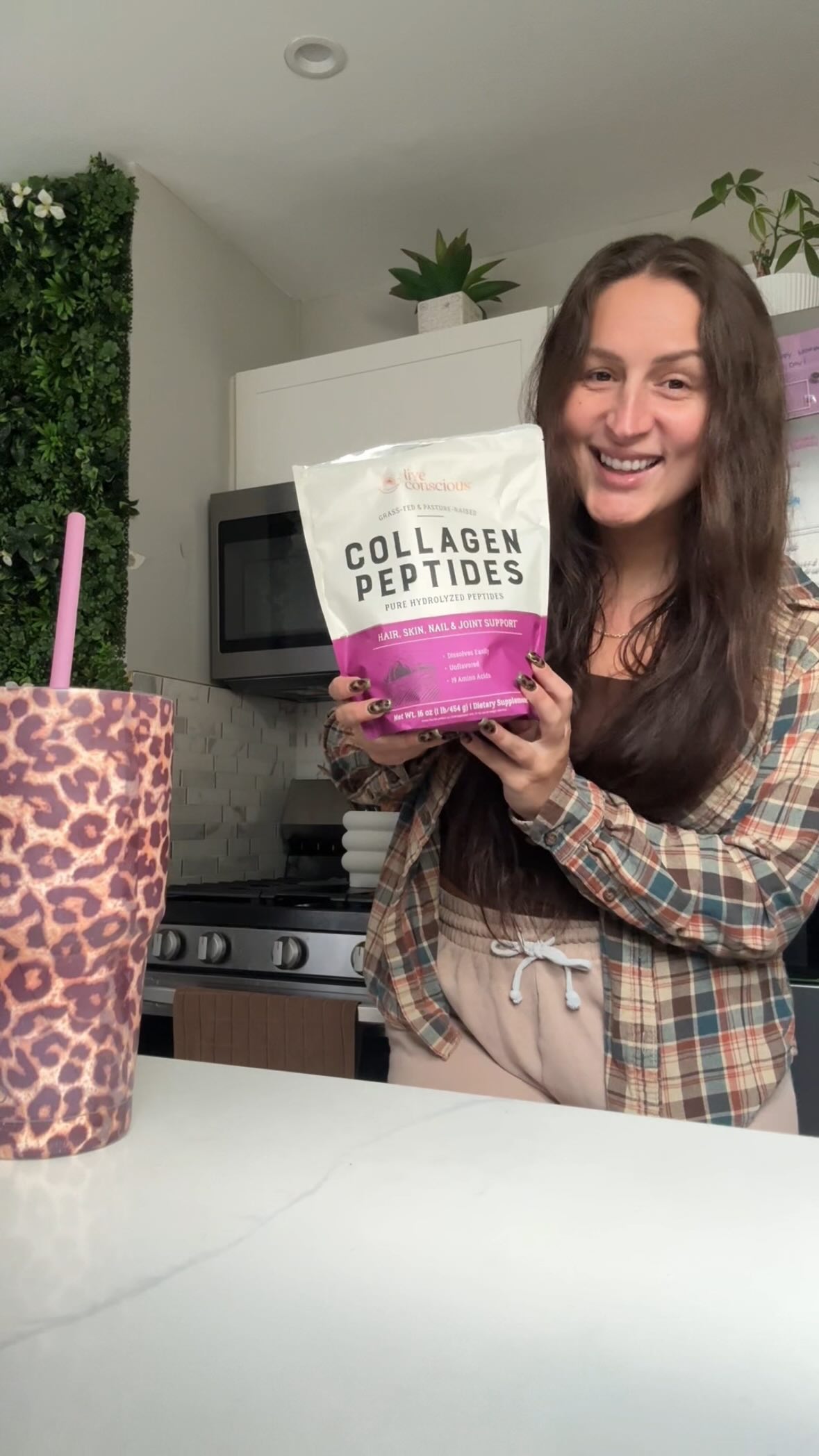 Instagram post by @__kenzerella for Live Conscious. Caption reads: #liveconscious #skincare #collagen.