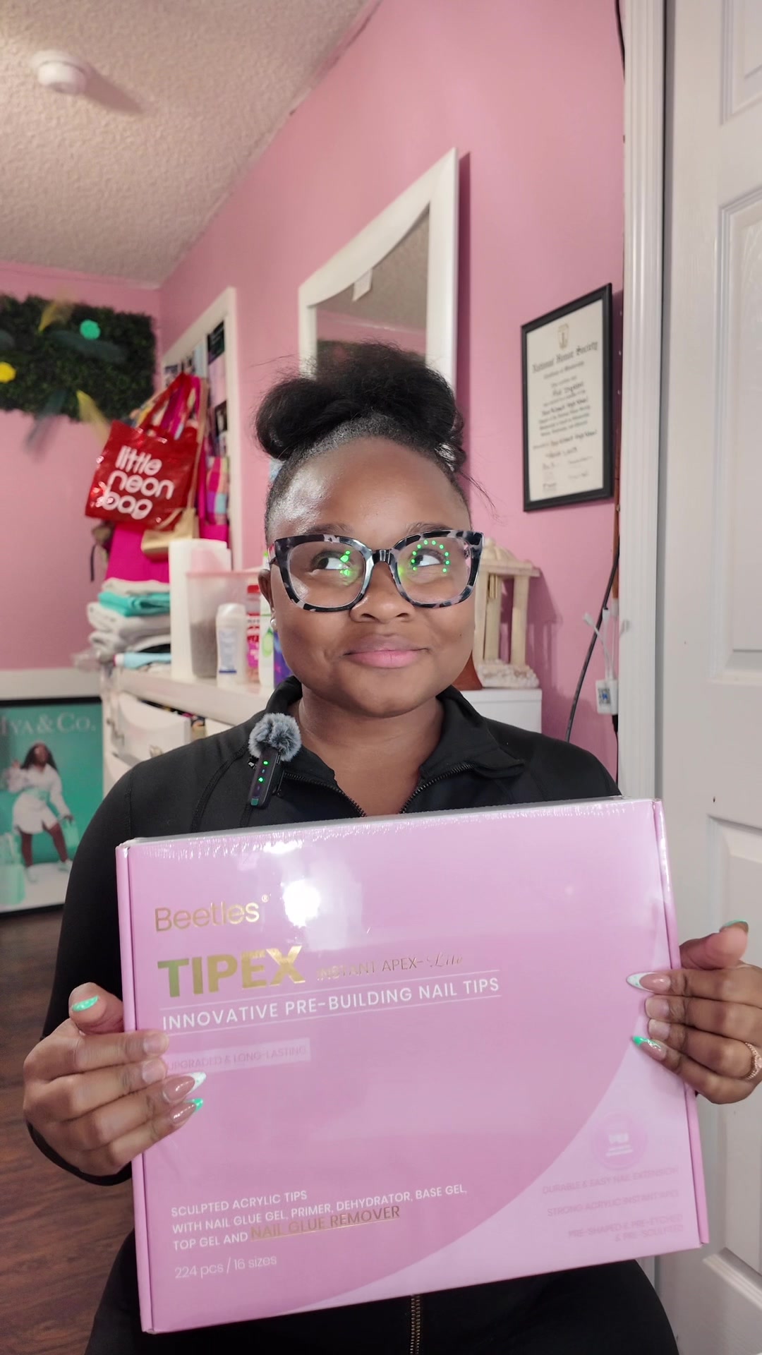 TikTok post by @prettigiirlmya_ for Beetles Nail Boutique. Caption reads: Your new fav go to nail kit! 🩷 @Beetles Nail....