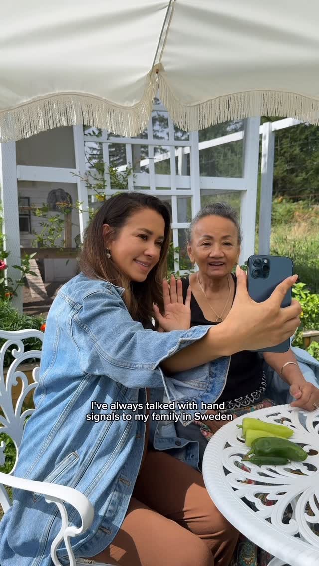 Instagram post by @annnsvan for Rosetta Stone. Caption reads: Hej from the garden 🌿☀️ After 42 years of hand....