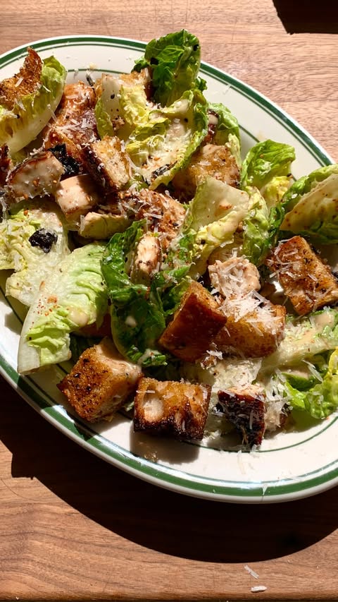 Instagram post by @lindseyeats for Kewpie. Caption reads: [...] croutons, and marinated and tossed in....