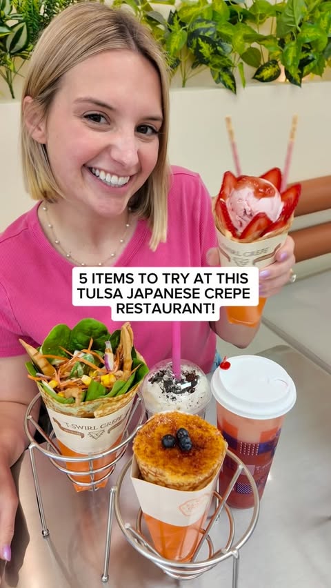Instagram post by @mary.hatheway for T-Swirl Crepe. Caption reads: [...] at the Japanese Crepe restaurant, T-swirl....