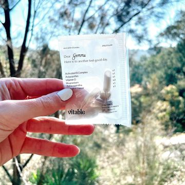 Instagram post by @gem469 for Vitable. Caption reads: I have my very own personalised vitamin pack from....