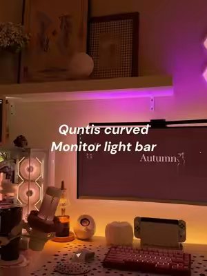 TikTok post by @akkira_jones for Quntis. Caption reads: @Quntis always has the best monitor light [...].