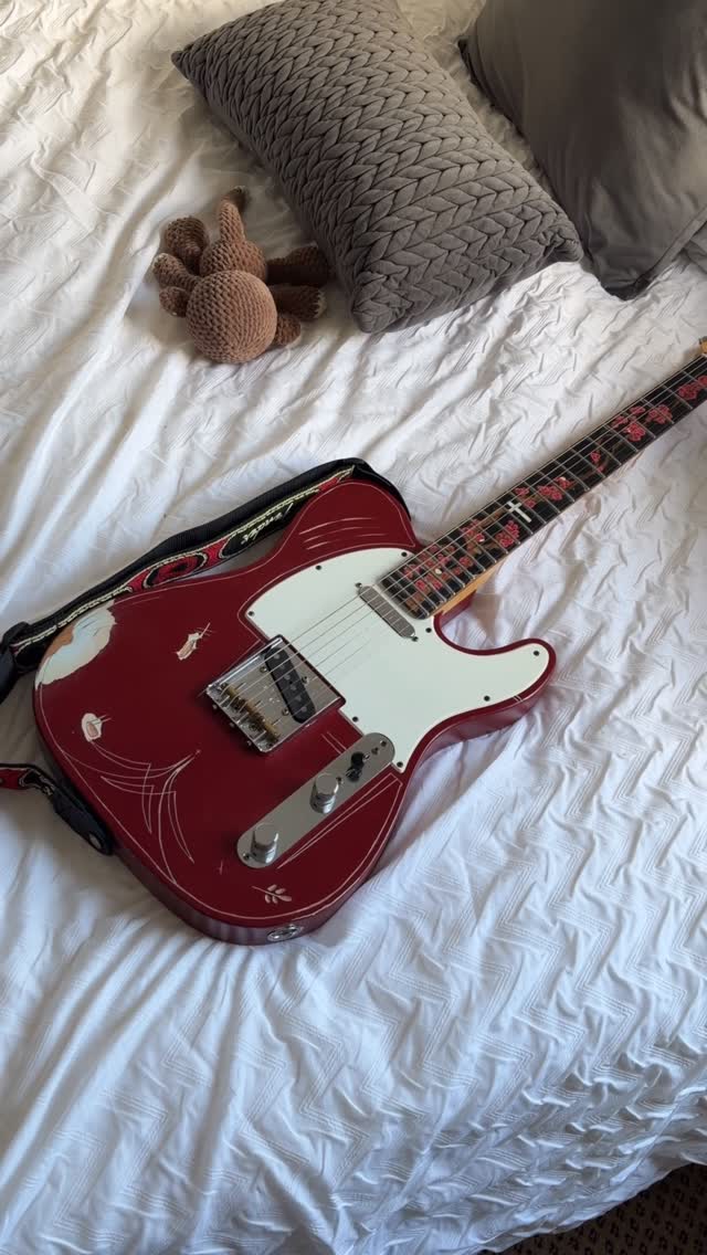 Instagram post by @thebenrodrigues for Fender. Caption reads: MAKING MY OWN FENDER CUSTOM SHOP GUITAR 🎸 [PART 3....