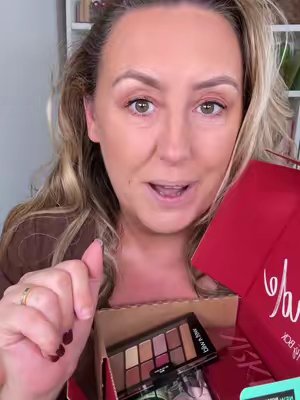 TikTok post by @alisongaymakeup for OK! Beauty Box. Caption reads: The @OK! Beauty Box lady of the manor box....