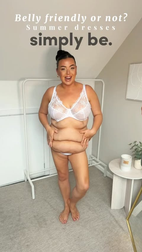 Instagram post by @jesslourx_ for Simply Be. Caption reads: BELLY FRIENDLY dresses… girls, it’s a @simplybeuk....