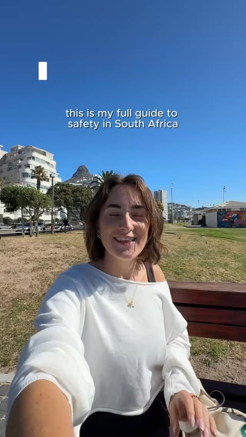 Instagram post by @okay.kara.travels for Airalo. Caption reads: 🇿🇦5 Safety Tips for SOUTH AFRICA! @airalo Use....