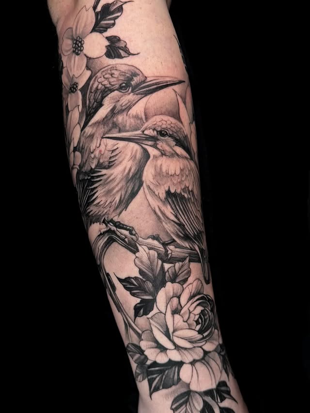 Instagram post by @skinandinkmag for Pepax Official. Caption reads: Birds tattoo in black and grey....