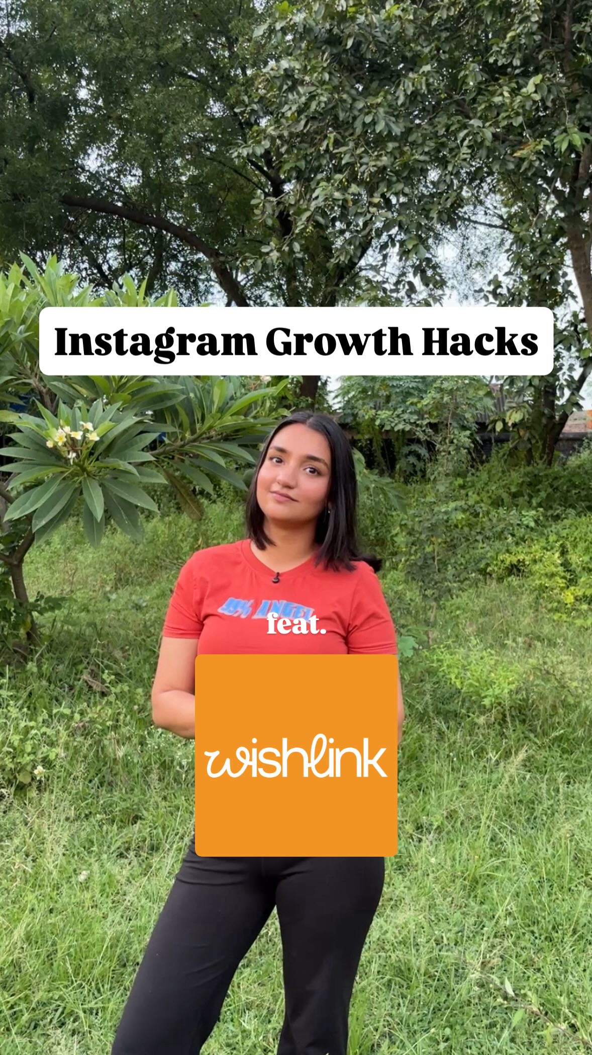 Instagram post by @manisha_in_mountains for Wishlink. Caption reads: If you’re trying to grow your Instagram and....