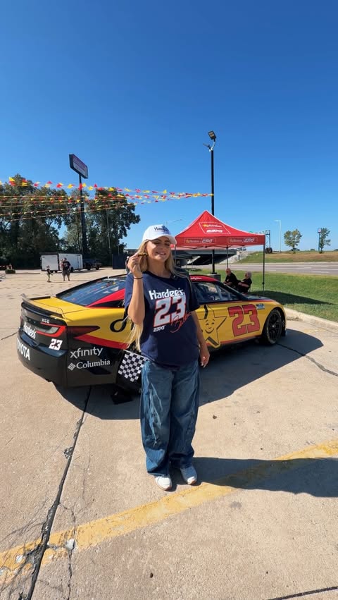 Instagram post by @jordanagajanian for Hardee's. Caption reads: Had to stop by @hardees before a full day at the....