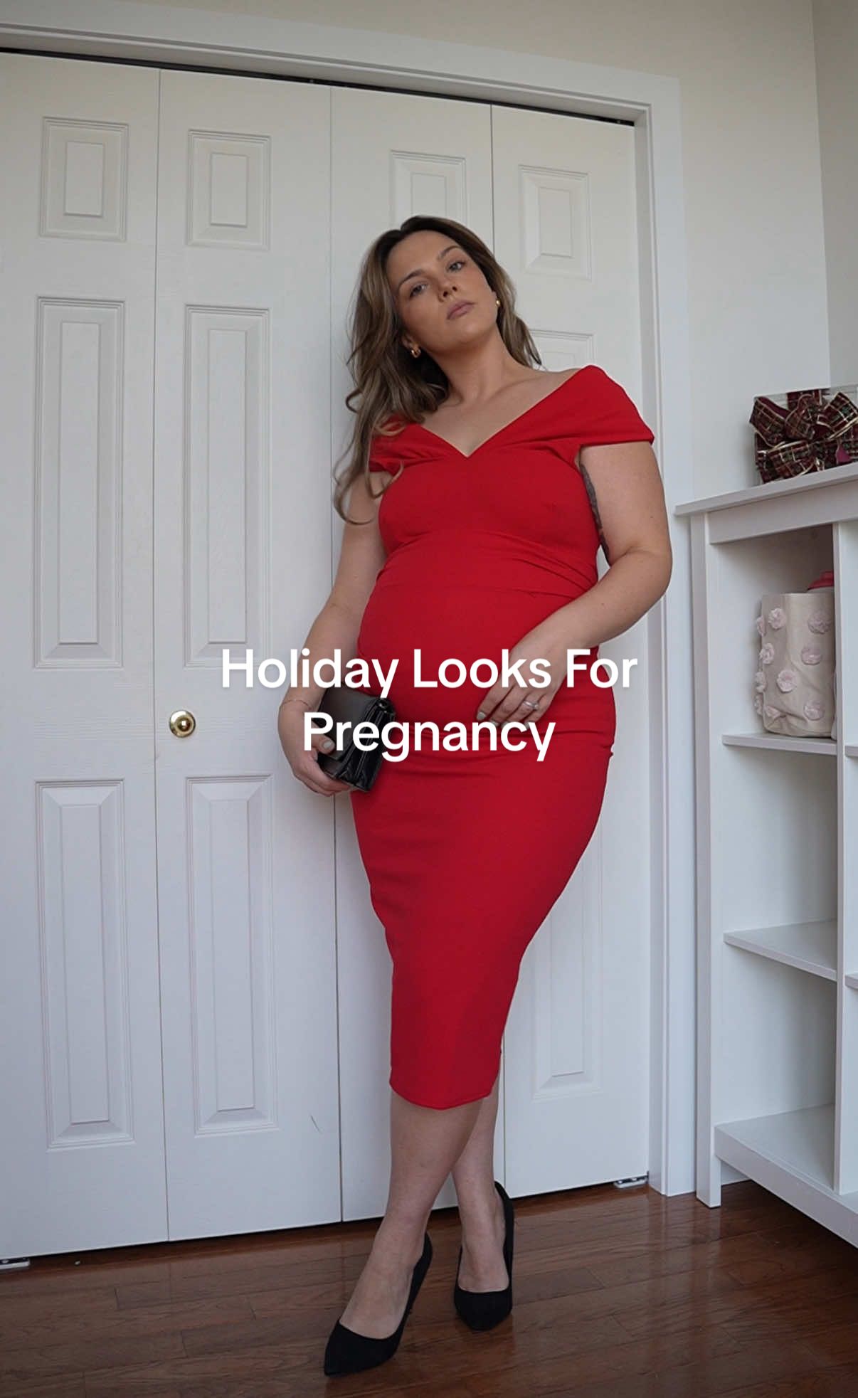 TikTok post by @itsmegzworld for PinkBlush Maternity. Caption reads: [...] all your Christmas occasions from @PinkBlush....
