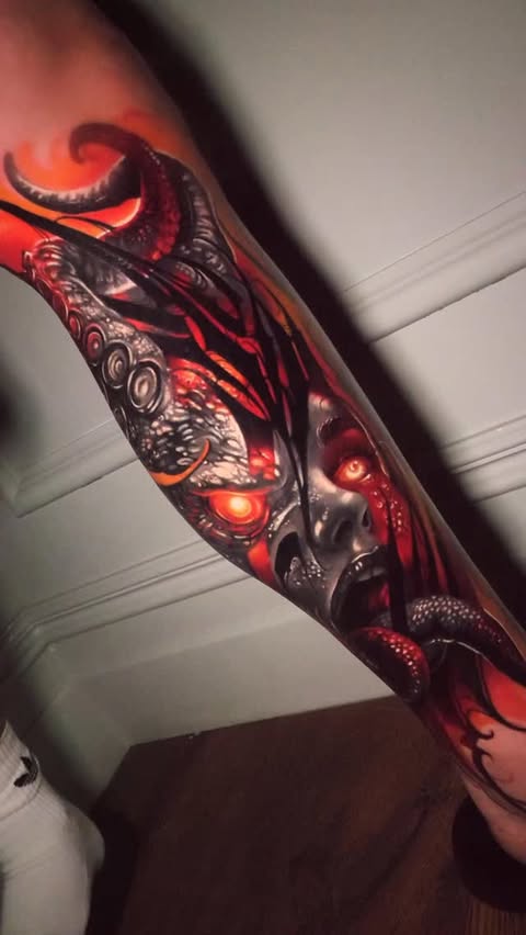 Instagram post by @saveriosaluzzi_tattoo for Dragonhawk Official. Caption reads: [...] @graaltattoo @masttattoo.official....