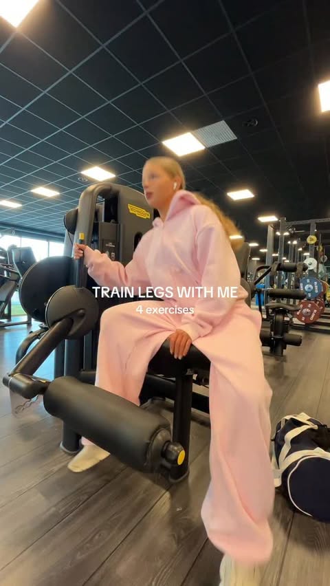 Instagram post by @emmazfitnesss for YoungLA for Her. Caption reads: my favorite leg exercises🫶🏼 Wearing....