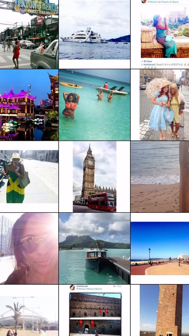 Instagram post by @kwhitecali for Travel + Leisure. Caption reads: Y’all send me DMs about how I am always in the....