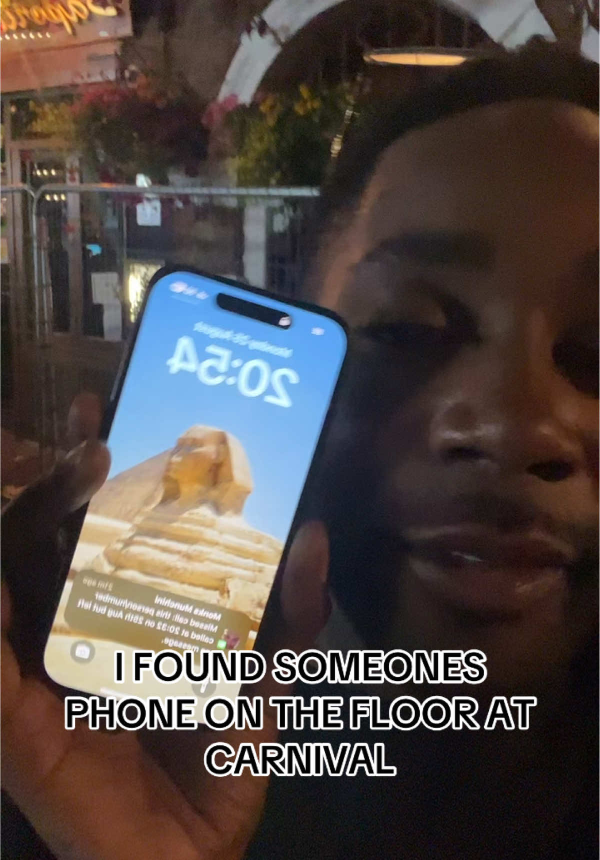 TikTok post by @guhdehphillipp for Vodafone. Caption reads: LOST PHONE AT CARNIVAL  @Vodafone  #LOSTPHONE....