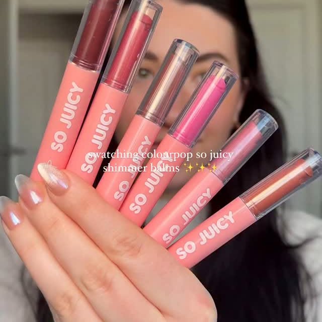 Instagram post by an influencer for ColourPop Cosmetics. Caption reads: so juicy @colourpopcosmetics 🍓🍉🍊🍋 shimmery lip....