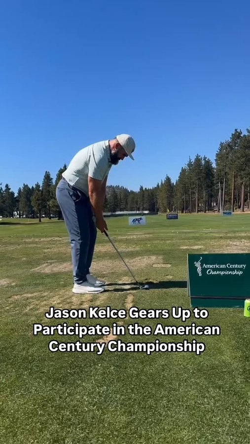 Instagram post by @peoplemagsports for People Magazine. Caption reads: #JasonKelce practicing ahead of the American....