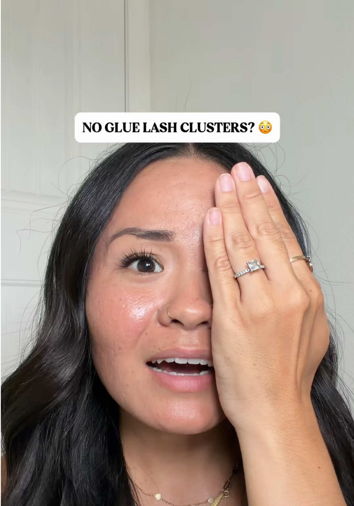 TikTok post by @kristen.momtok for Lashterally. Caption reads: [...] 👀✨ These self-adhesive lashes by....
