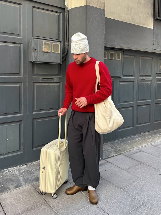Instagram post by @aader.archv for American Tourister. Caption reads: #ad All ready for the trip with....