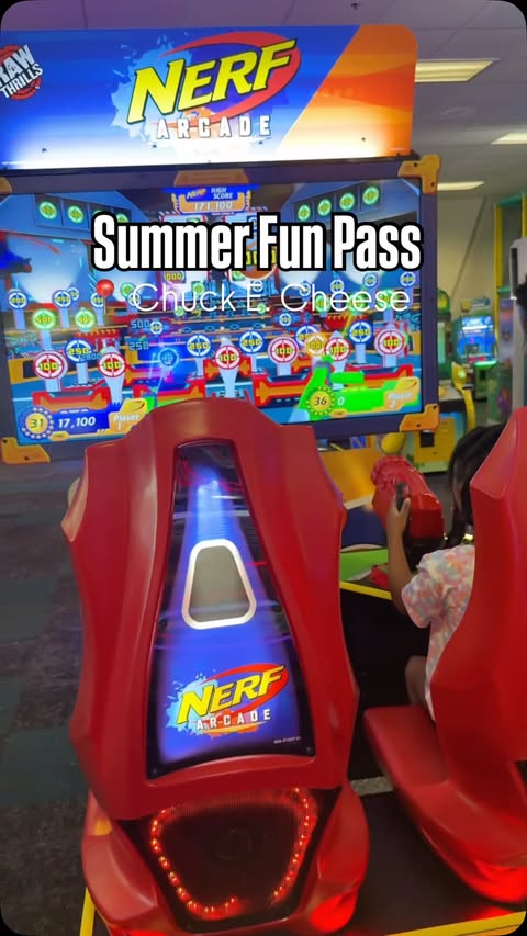 Instagram post by @ashleyhwhite_ for Chuck E. Cheese. Caption reads: [...] getting our money’s worth from the Chuck E.....