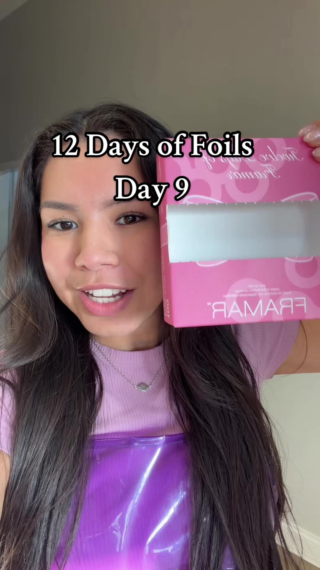 TikTok post by @_jennymendoza for Framar. Caption reads: Day 9 of 12 days of @framar Christmas foils!!! We....