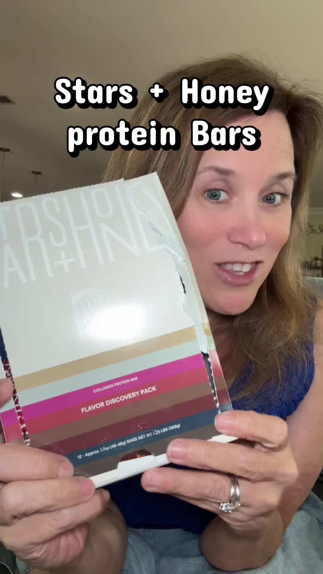 TikTok post by @kim.thompson70 for Stars + Honey. Caption reads: Okay but why are these protein bars making it....