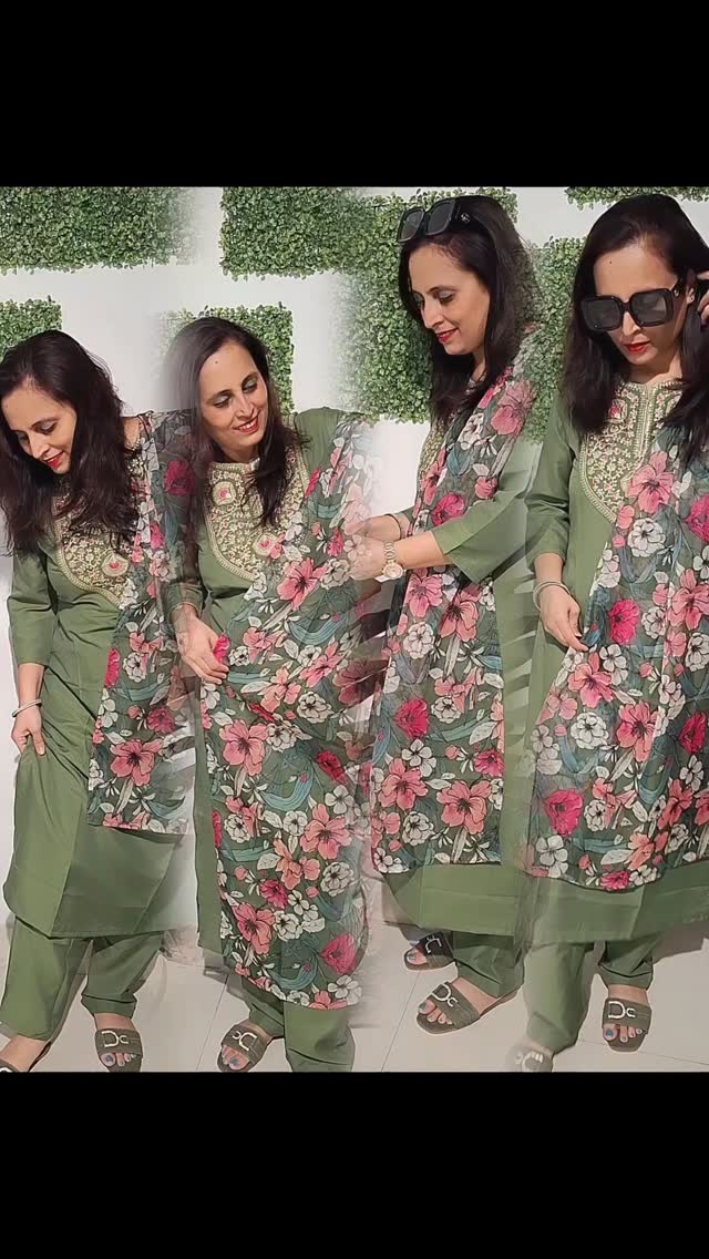 Instagram post by @panav_karira_8 for Navlik. Caption reads: Effortlessly elegant in this stunning green kurta....