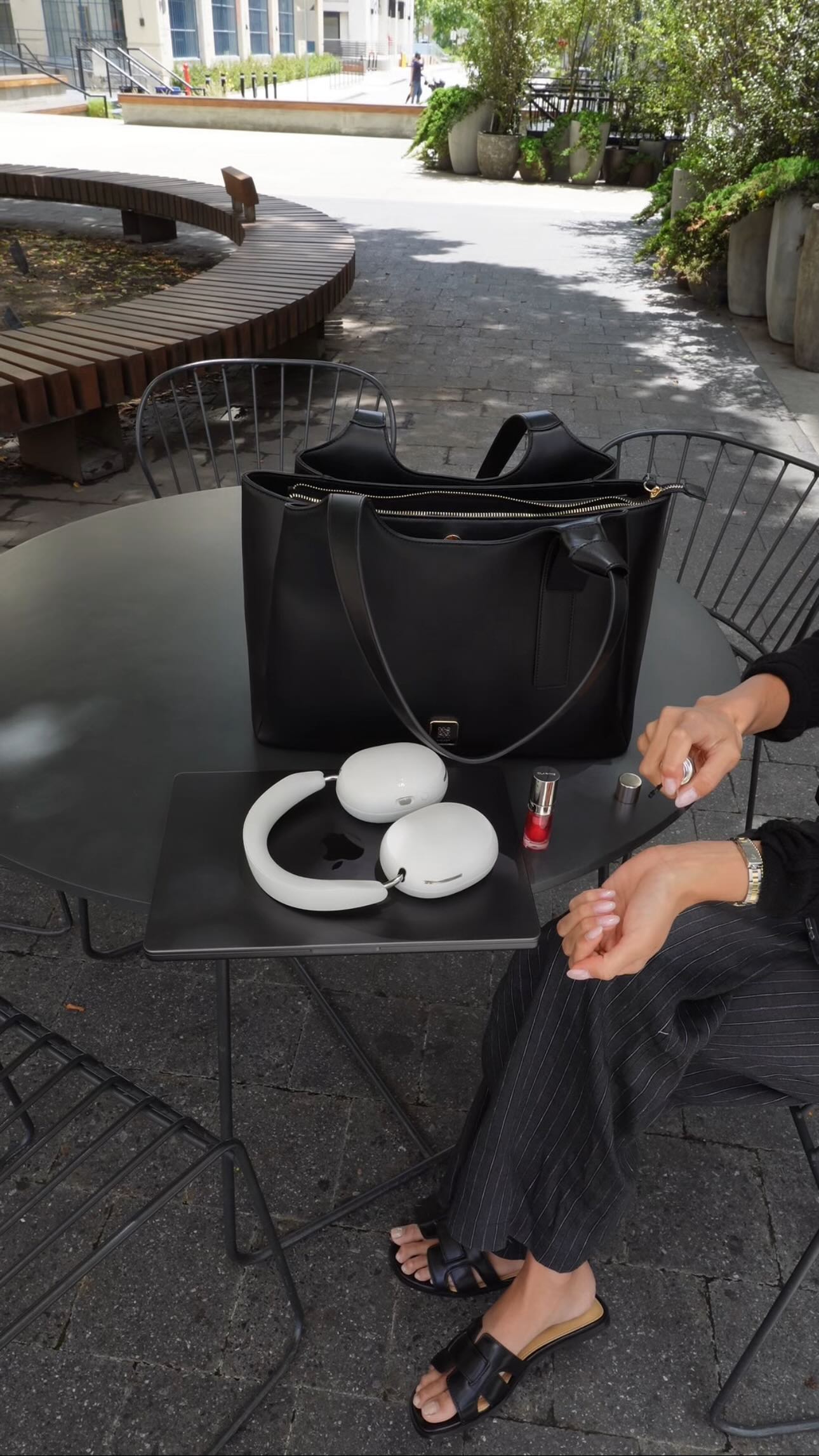 Instagram post by @summermarshall for Nine West. Caption reads: shop my new favorite work bag👜 @macys @ninewest....