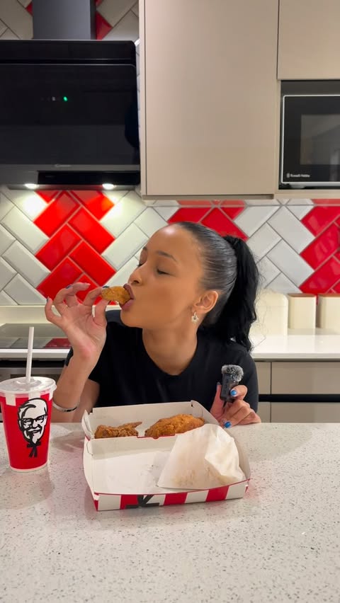 Instagram post by @chanteljoshua_14 for KFC. Caption reads: [...] because why are they hitting like this??....