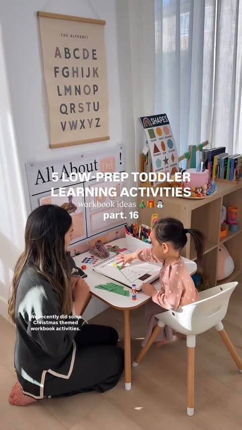 Instagram post by @winniekison for Crayola. Caption reads: some festive workbook activities we did recently....