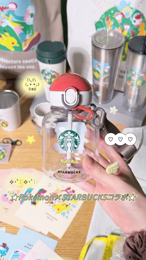 Instagram post by @_yokopii_ for Pokémon. Caption reads: ⁡⁡⁡˗ˏˋ 9/30〜 Pokémon × Starbucksコラボ 🧋⚡️💛 ˖ ࣪⊹....