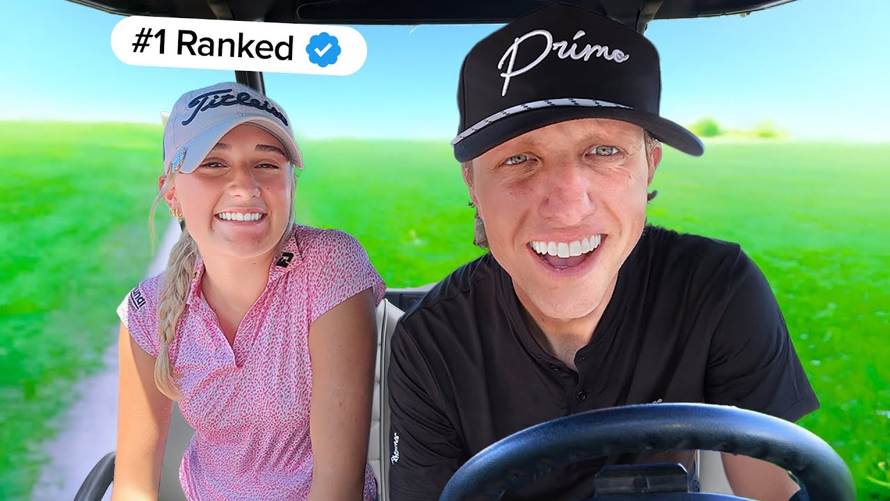 YouTube post by @GrantHorvatGolfsTwo for TaylorMade Golf. Caption reads: The #1 Female Junior Golfer in the World!.