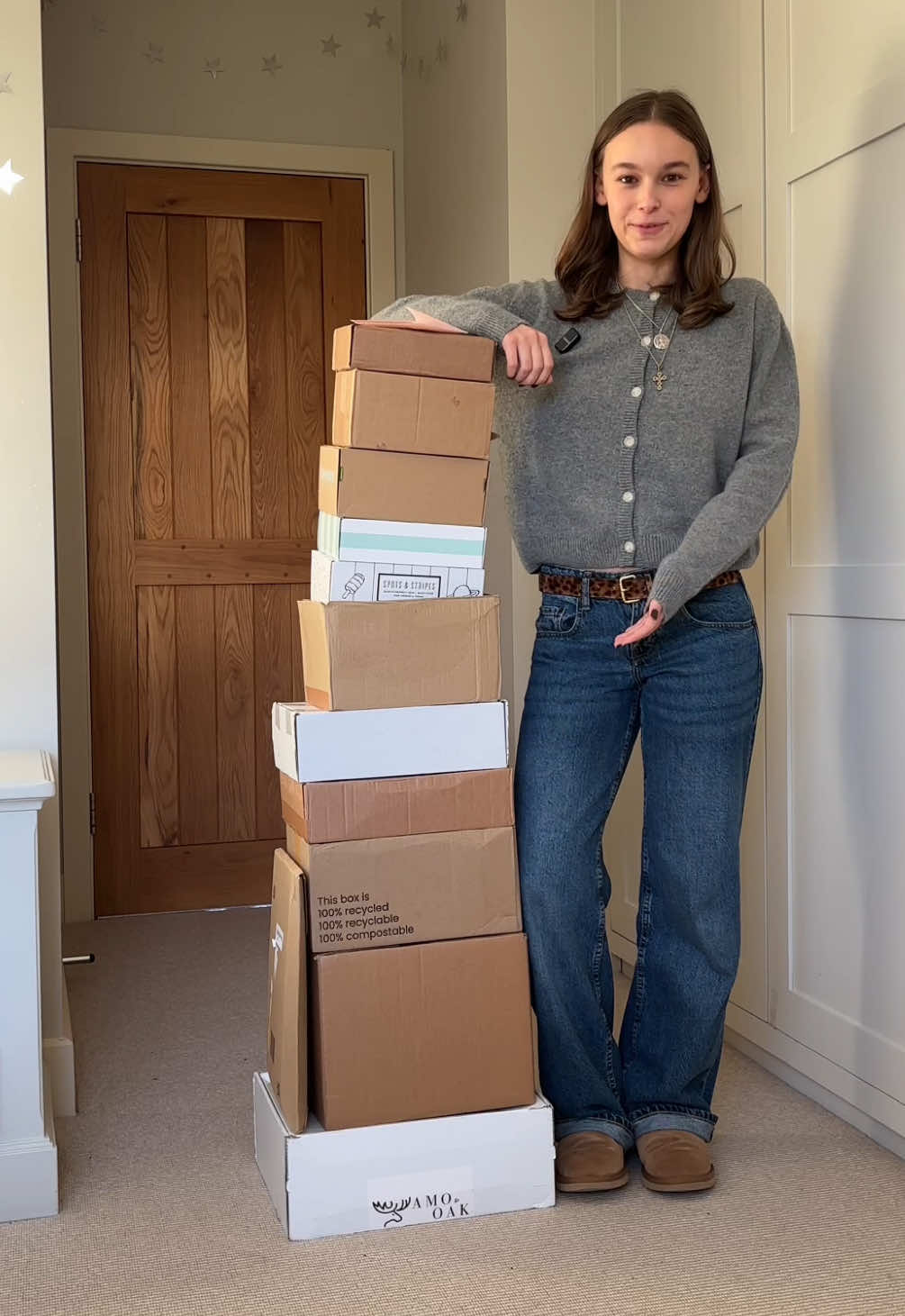 TikTok post by @styledbytiggy for UMBERTO GIANNINI. Caption reads: Christmas Present Donations Haul ❤️ UK version of....