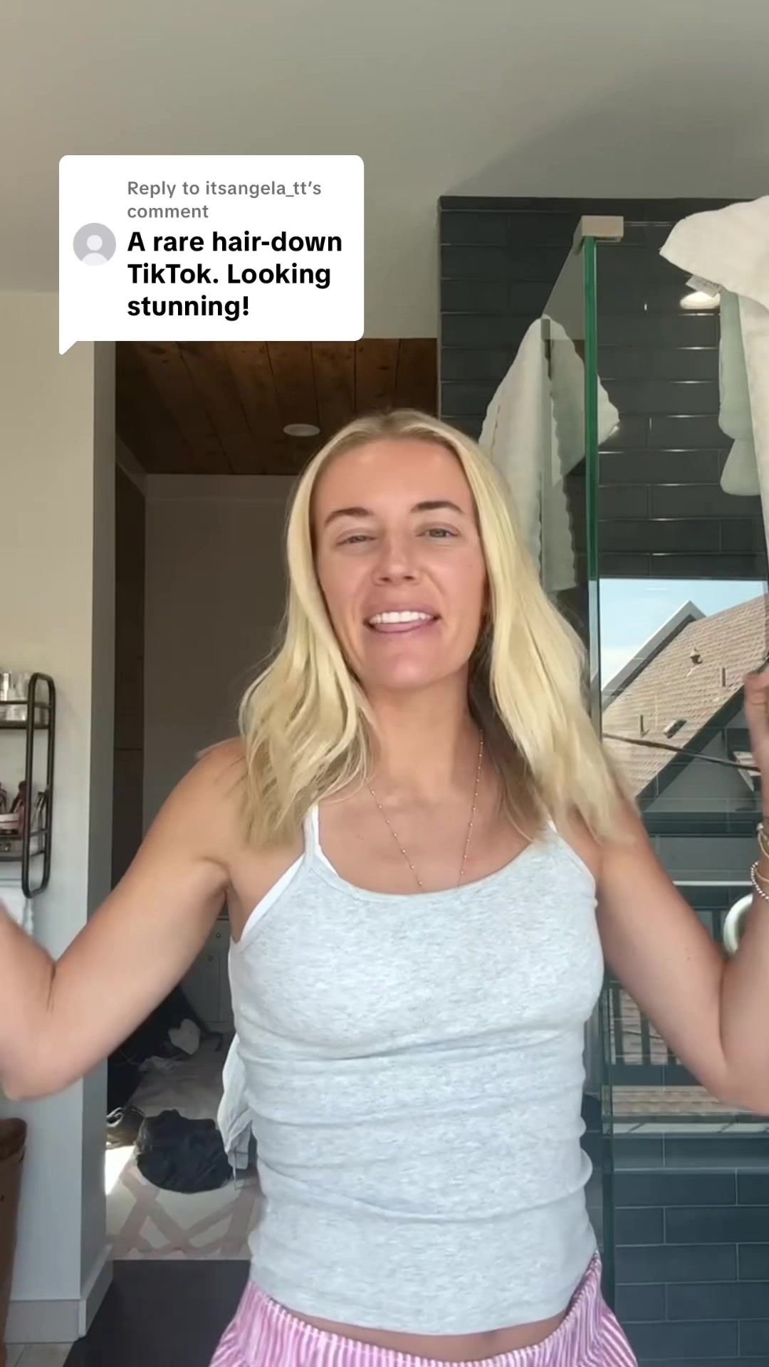 TikTok post by @justalexbennett for BondiBoost. Caption reads: Replying to @itsangela_tt THANK YOU - rare hair....