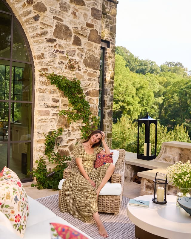 Instagram post by @lilyaldridge for Pottery Barn. Caption reads: [...] Oasis is finally here thanks to @potterybarn....