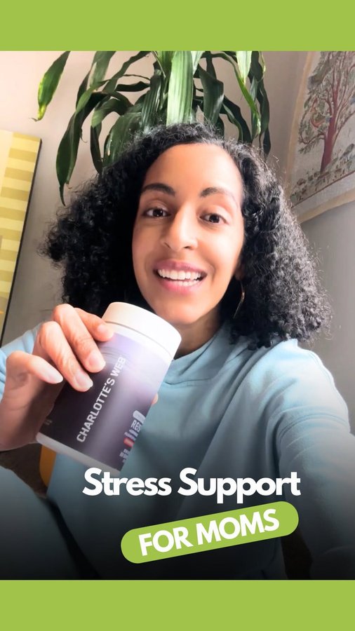 Instagram post by @heyashleyrenne for Charlotte’s Web. Caption reads: [...] turning to natural stress support.....