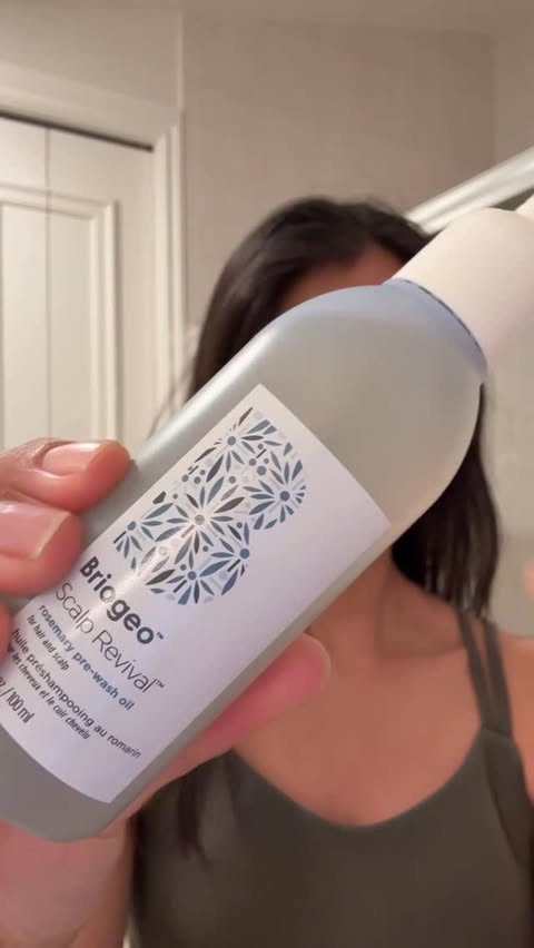 Instagram post by @leenaderm for Briogeo. Caption reads: [...] issue - NOT a hair issue The Briogeo Scalp....