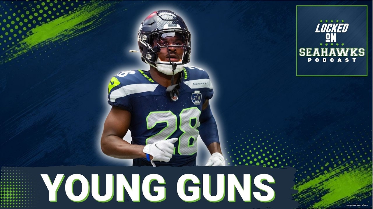 YouTube post by @LockedOnSeahawks for FanDuel. Caption reads: Don't Look Now! MORE Young SEAHAWK Stars Are....