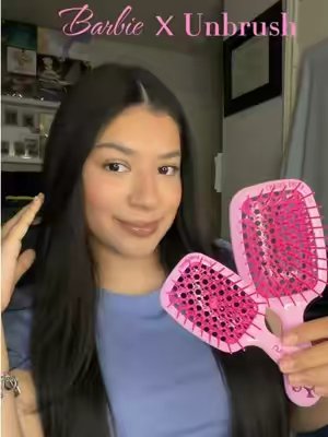 TikTok post by @arxcely.g for Unbrush. Caption reads: gifted by Barbie Barbie x Unbrush @barbie @Unbrush....