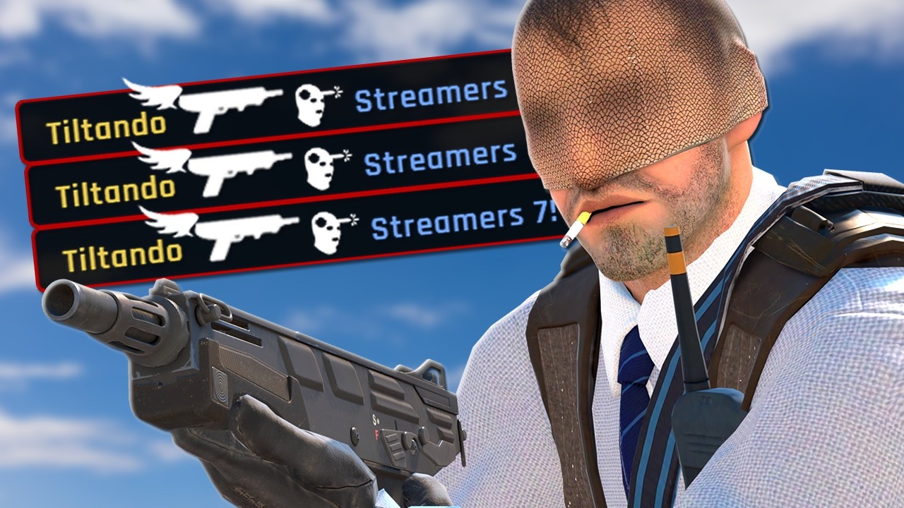 YouTube post by @Fir3z for CSGO-SKINS.COM. Caption reads: BLOCKING STREAMERS!! #7 🤣🤣🤣🤣.