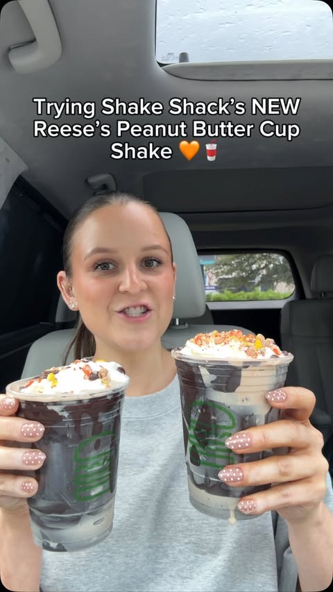 Instagram post by @kayleigh__eats for Shake Shack. Caption reads: Trying @shakeshack’s NEW Reese’s Peanut Butter Cup....