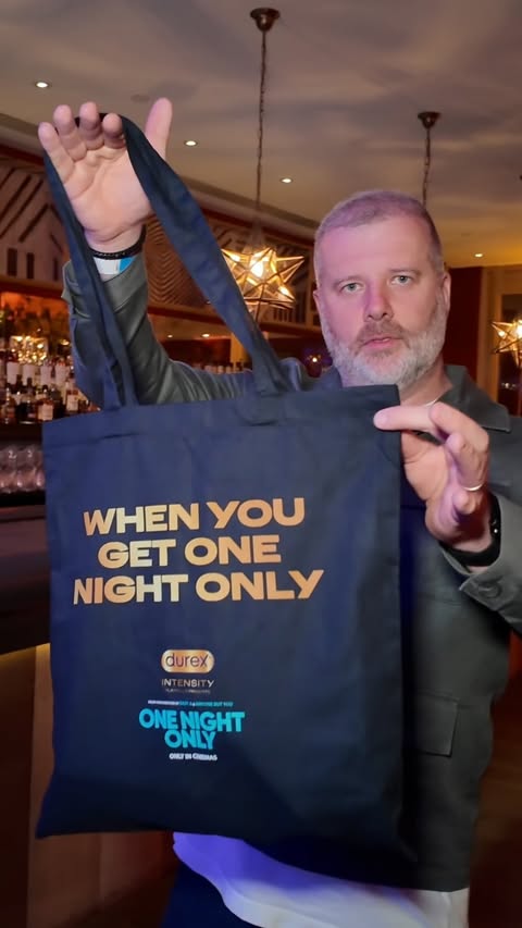 Instagram post by @vickandalofficial for Durex. Caption reads: Come with us to #OneNightOnlyMovie where @durex.uk....