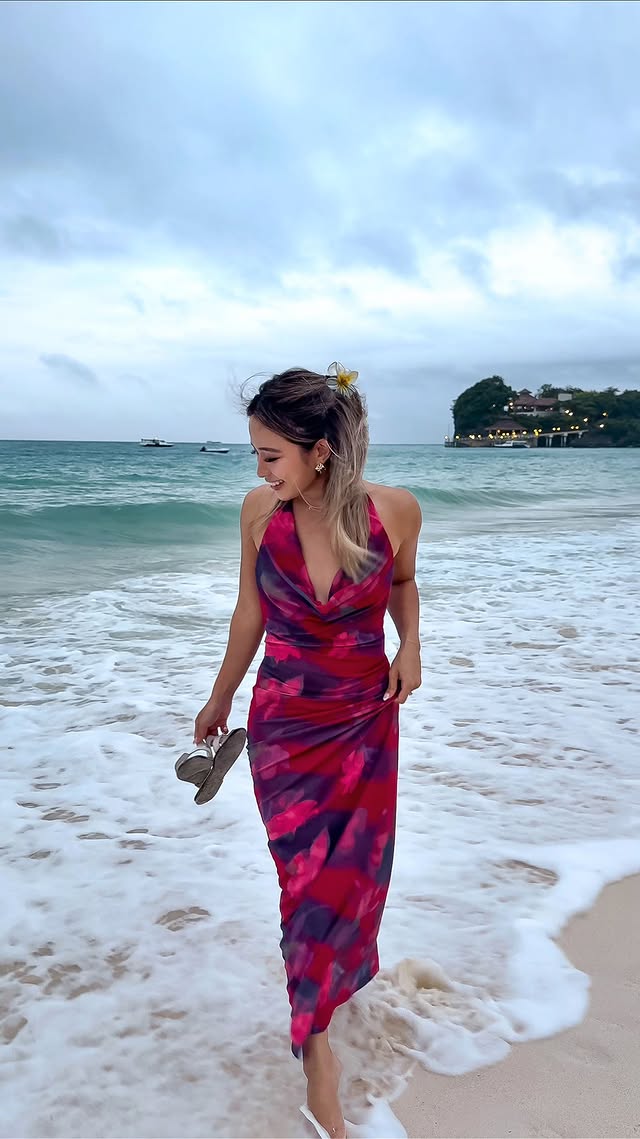 Instagram post by @charisseo_ for Gingham and Heels. Caption reads: boaracy haze 
| dress from @ginghamandheels. Code:....