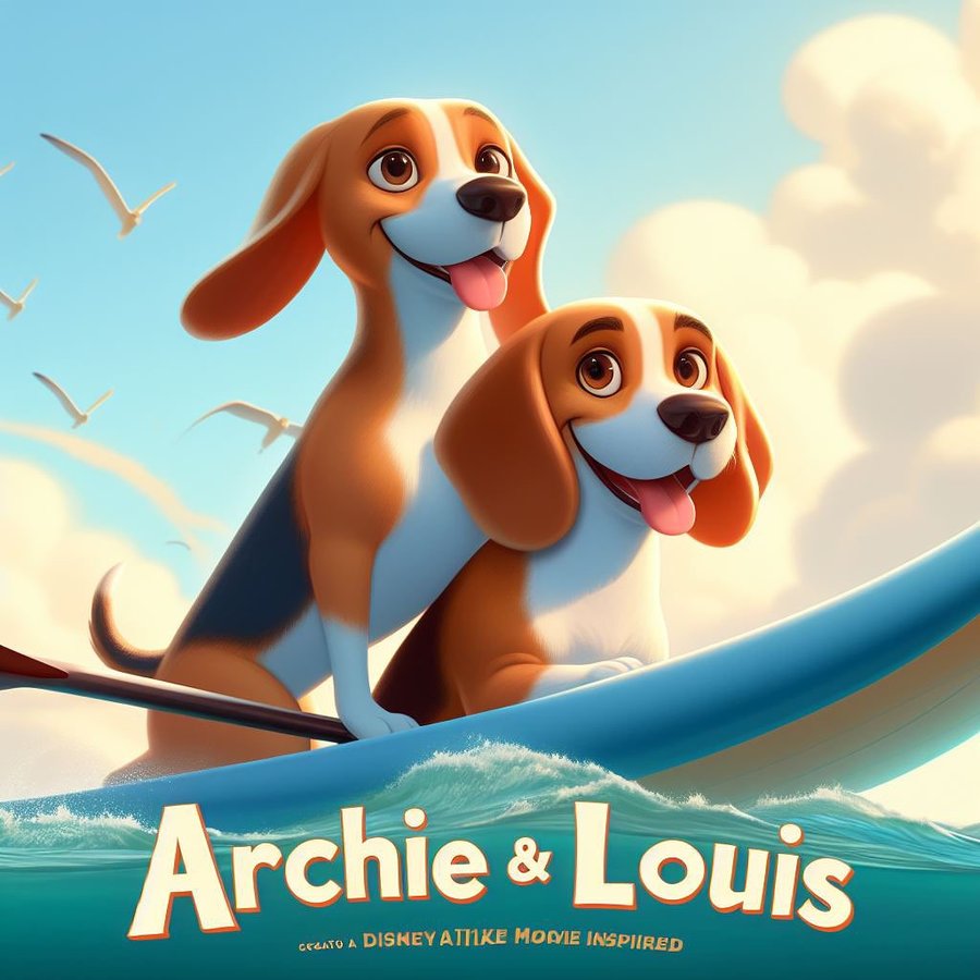 Instagram post by @archie.the_beagle for The Dog Agency. Caption reads: Archie & Louis - Their Devon adventures 🌊 🚤....