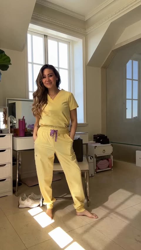 Instagram post by @rnursevita for FIGS. Caption reads: [...] that reflect our confidence 💜✨ @wearfigs....